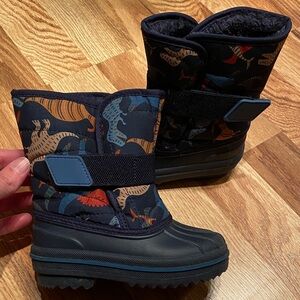 Kids Dinosaur Print Winter Boots